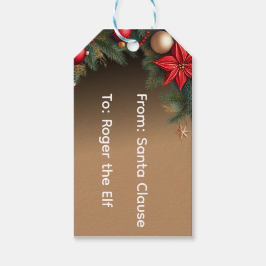 Kerst persoonlijk vormgegeven cadeaulabel (Voorkant)