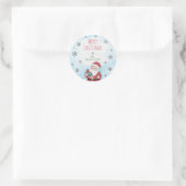 Kerst Persoonlijke Kerstman Leraar Ronde Sticker (Tas)