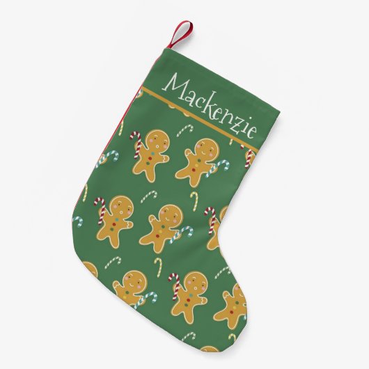 Kerst Persoonlijke Kleine Gemberkoekmannetjes Kerstsok (Voorkant (Hangend))