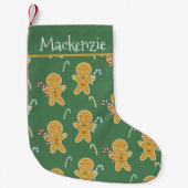 Kerst Persoonlijke Kleine Gemberkoekmannetjes Kerstsok (Voorkant)