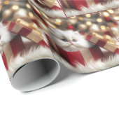 Kerst Perzisch Kitten In Een Cadeaudoos Cadeaupapier (Rol Hoek)