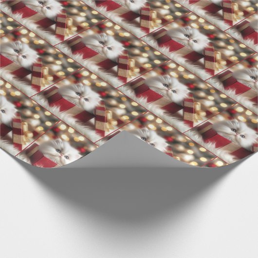 Kerst Perzische kitten in een geschenkdoos Cadeaupapier (Hoek)