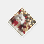 Kerst Perzische kitten in een geschenkdoos Servet (Hoek)
