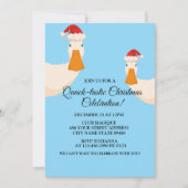 Kerst pet eenvoudige eend grappig leuke minimalist kaart (Voorkant)