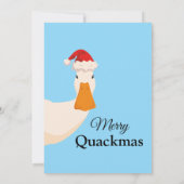 Kerst pet eenvoudige eend grappig leuke minimalist kaart (Achterkant)