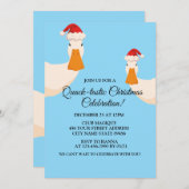 Kerst pet eenvoudige eend grappig leuke minimalist kaart (Voorkant / Achterkant)