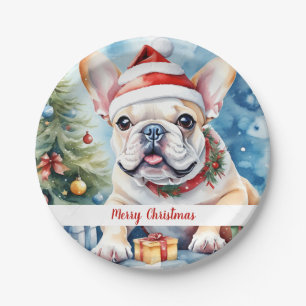 Kerst Pet Feestelijke Franse Bulldog Paper Borden Papieren Bordje