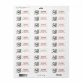 Kerst Pet Feestelijke Gans Etiket (Full Sheet)