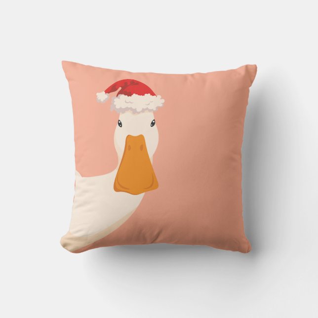 Kerst pet Grappige cartoon Leuke Eenvoudige Eend Kussen (Voorkant)