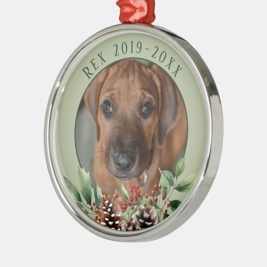 Kerst Pet Memorial Metalen Ornament (Links)