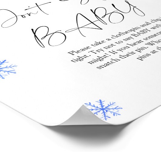 Kerst pet - Niet zeggen baby Poster (Hoek)