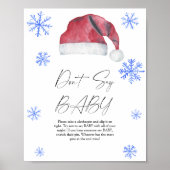 Kerst pet - Niet zeggen baby Poster (Voorkant)
