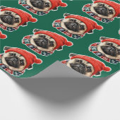 Kerst pet schattige pug cadeaupapier (Hoek)