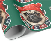 Kerst pet schattige pug cadeaupapier (Rol Hoek)