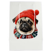 Kerst pet schattige pug medium cadeauzakje (Achterkant)