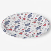 Kerst Petten Handschoenen Pattern Party Papieren Bordje (Gekanteld)