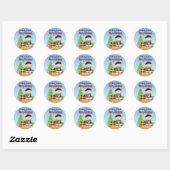 Kerst peuter jongen ronde Stickers (Vel)