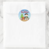 Kerst peuter jongen ronde Stickers (Tas)
