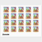 Kerst Peuter Meisje Vierkante Stickers (Vel)