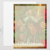 Kerst piano briefpapier feestdagenkaart (Voorkant / Achterkant)