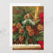 Kerst piano budget mini feestdagenkaart (Voorkant / Achterkant)