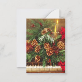 Kerst piano budget mini notitiekaartje