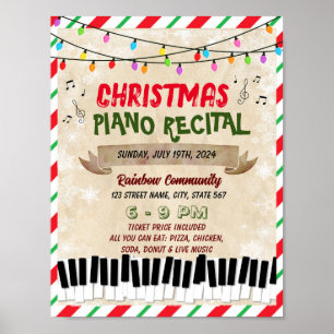 Kerst Piano Overweging school evenement sjabloon Poster