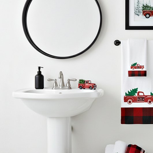 Kerst pick-up en boom bad handdoek