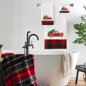 Kerst pick-up en boom bad handdoek