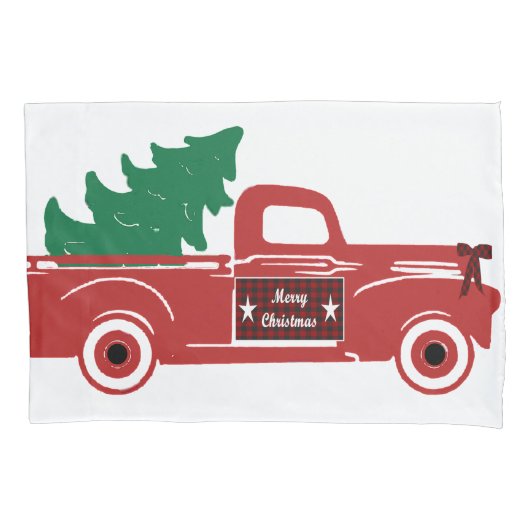 Kerst pick-up en boom kussensloop (Voorkant)