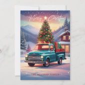 Kerst pick-up Truck Tree & Cadeaus Vakantie Kaart (Voorkant)