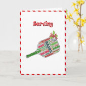 Kerst pickelbal paddle wenskaart kaart (Gele Bloem)