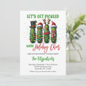 Kerst Pickle Kerstmaaltijd Feestje Kaart (Staand voorkant)
