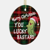 Kerst Pickle Lucky Bastard Keramisch Ornament (Rechts)