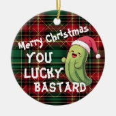 Kerst Pickle Lucky Bastard Keramisch Ornament (Voorkant)