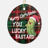 Kerst Pickle Lucky Bastard Keramisch Ornament (Links)