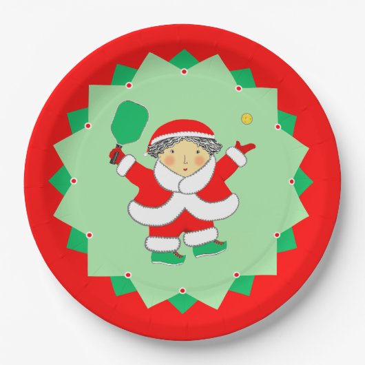 Kerst Picklebal Feestje Papieren Bordje (Voorkant)