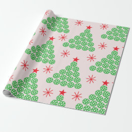 Kerst Pickleball Boom met sterren Patroon Cadeaupapier