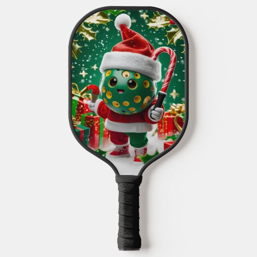 Kerst Pickleball Cheer – Santa Hat & Snowflak Paddle (Voorkant)