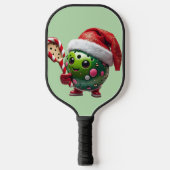 Kerst Pickleball Cheer – Santa Hat & Snowflak Paddle (Voorkant)