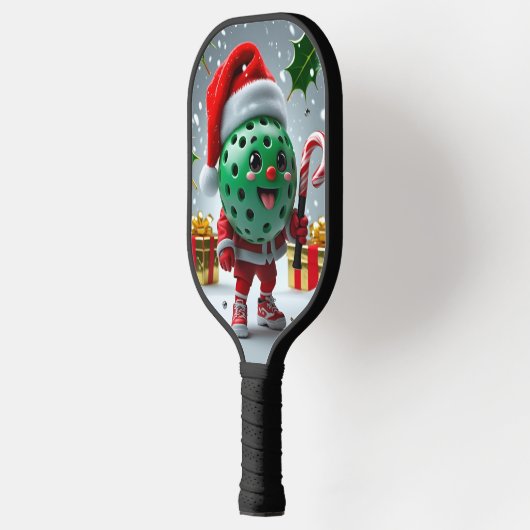 Kerst Pickleball Cheer – Santa Hat & Snowflak Pickleball Paddle (Links)
