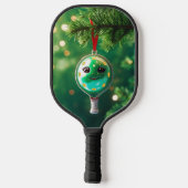 Kerst Pickleball Cheer – Santa Hat & Snowflak Pickleball Paddle (Achterkant)