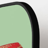 Kerst Pickleball Cheer – Santa Hat & Snowflak Pickleball Paddle (Links Detail)