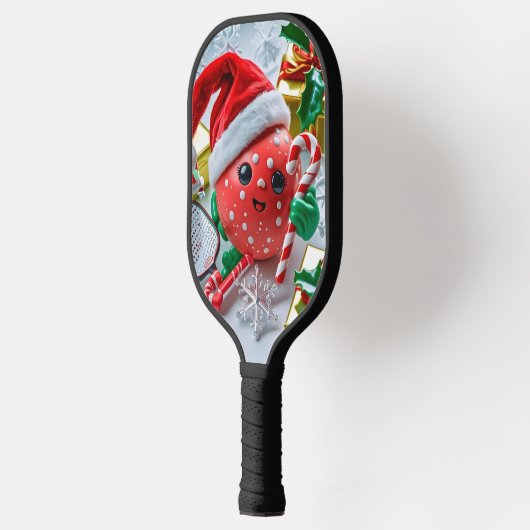 Kerst Pickleball Cheer – Santa Hat & Snowflake Pickleball Paddle (Links)