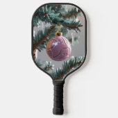 Kerst Pickleball Cheer – Santa Hat & Snowflake Pickleball Paddle (Achterkant)