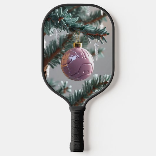 Kerst Pickleball Cheer – Santa Hat & Snowflake Pickleball Paddle (Achterkant)
