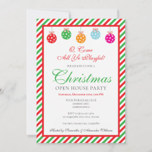 Kerst Pickleball Club Open House Party Kaart