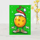 Kerst Pickleball Kaart (Gele Bloem)