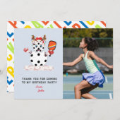 Kerst Pickleball Kinderverjaardag 'Deck the Halls' Bedankkaart (Voorkant / Achterkant)