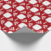 Kerst Pickleball Paddle en Holly in Crimson Cadeaupapier (Hoek)